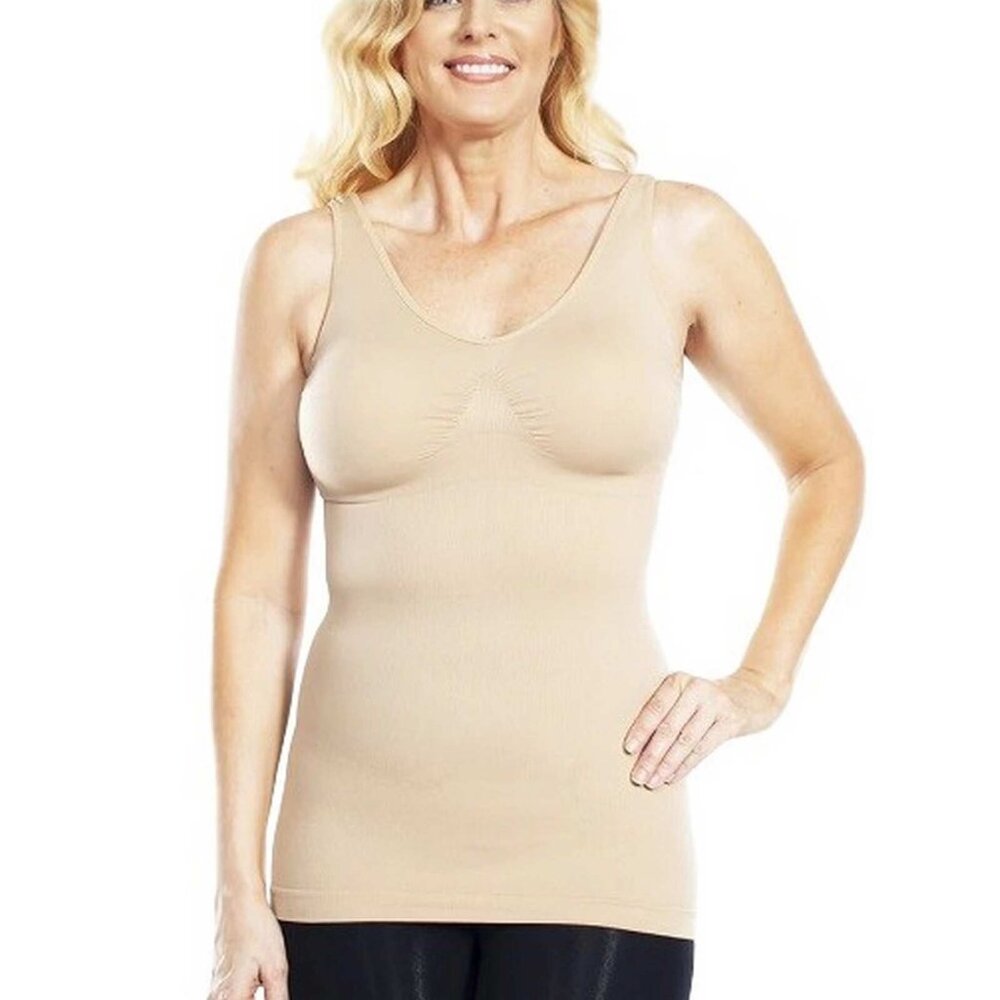 Rhonda Shear Seamless Shaping Tank with Shelf Bra LARGE(15-EX)